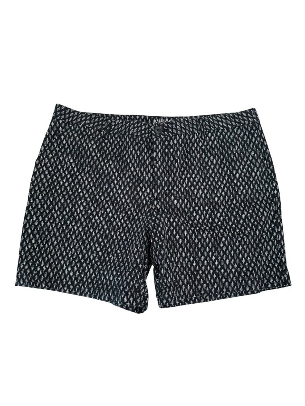 Riders By Lee Women 6" Inseam Black & White Printed Cotton/Spandex Shorts SZ 18M